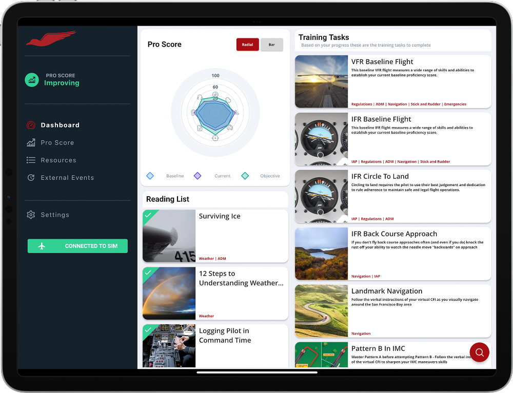 Redbird Pro Dashboard